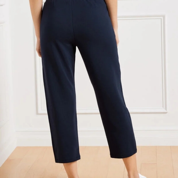 NWT. Pima Terry Straight Leg Crop Pants. Large. Navy blue - Picture 2 of 5